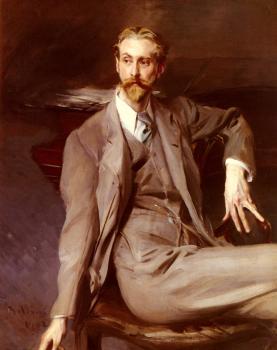 喬瓦尼 波爾蒂尼 Portrait Of The Artist Lawrence Alexander Harrison